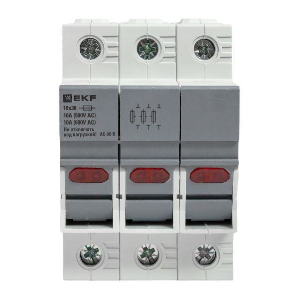 Предохранитель-разъединитель DF 10х38 3п (тип ПВЦ) EKF df103-e