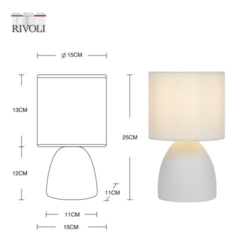 Лампа настольная Nadine 7042-502 1хE14 40Вт керамика бел. с абажуром Rivoli Б0053455