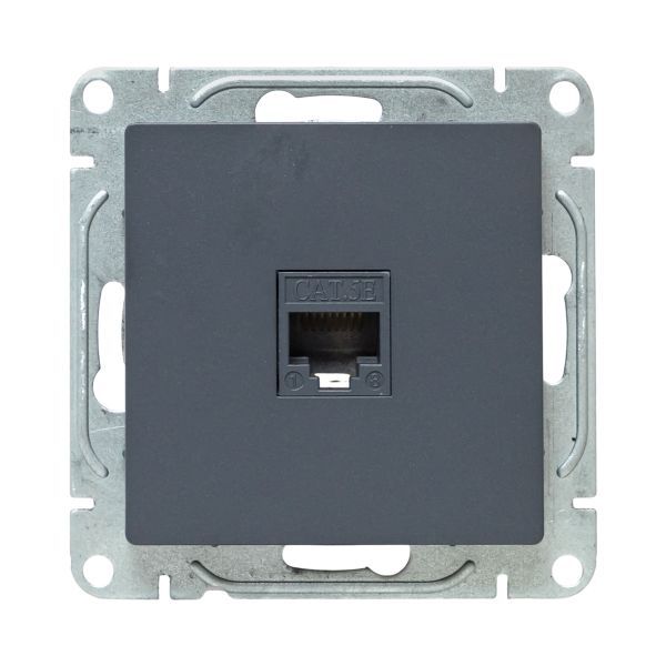 Розетка компьютерная СП Эпика RJ45 кат.5 механизм графит EKF UP1-SOG-RJ45-5