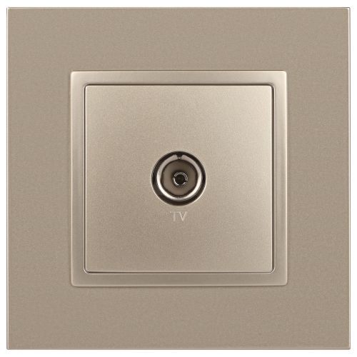 Розетка телевизионная одиночная TV 1мод. Elegance 14-3101-04 IP20 шампань Эра Б0034293