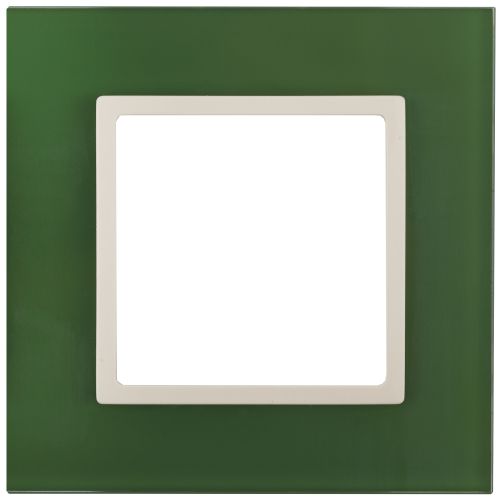 Рамка 1-м 14-5101-27 стекло Elegance зел.+сл. кость ЭРА Б0034481