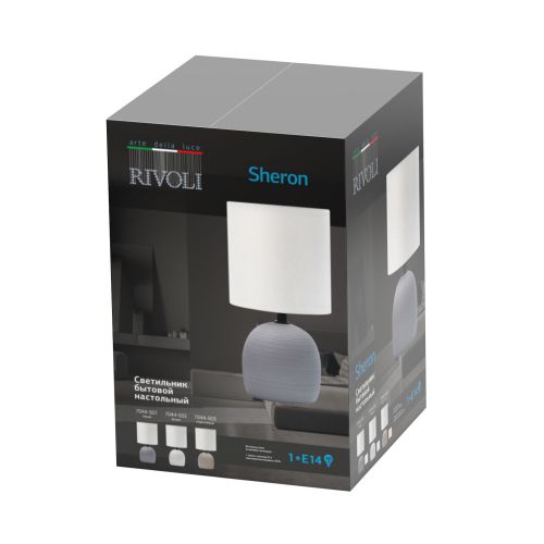 Лампа настольная Sheron 7044-503 1хЕ14 40Вт керамика корич. с абажуром Rivoli Б0053460