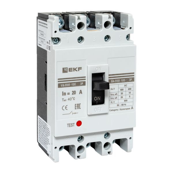 Выключатель автоматический 3п 100/20А 35кА ВА-99М PROxima EKF mccb99-100-20m