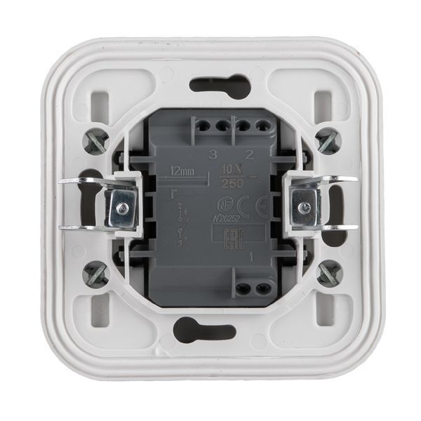 Выключатель 1-кл. СП Бронто 10А IP55 автоматические клеммы бел. EKF BT2-SWW-10