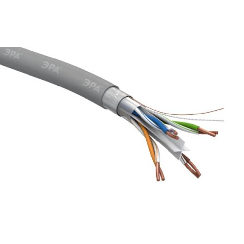 Кабель витая пара F/UTP кат.6 4х2х23 AWG CU PVC (уп.305м) F-4-PVC-6 Эра Б0053026