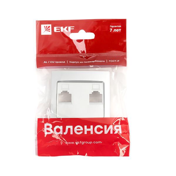 Панель лицевая Валенсия для розетки 2-м RJ-45 сталь PROxima EKF ESK02-L-035-30