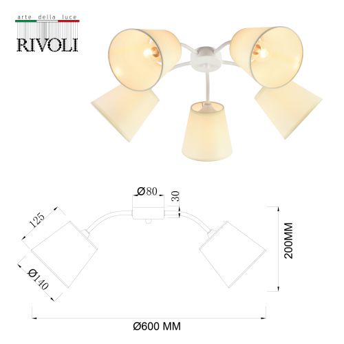 Люстра Aimee 9162-305 5хЕ27 60Вт модерн Rivoli Б0059972