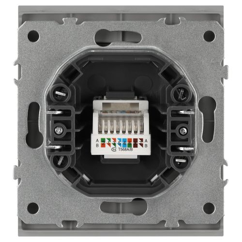Розетка информационная 1-м СП Arktik RJ45 16А IP20 250В алюм. 16-3107-03 Эра Б0070476
