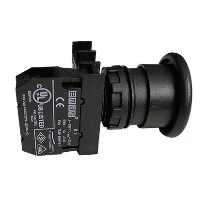 Кнопка "Грибок" 1НО без фиксации черн. EMAS B100MH