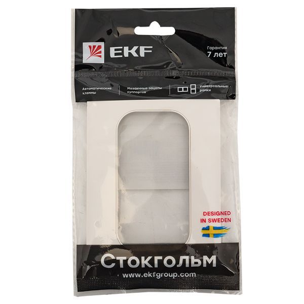 Рамка для розетки 2-м Стокгольм бел. PROxima EKF EYM-G-304-10