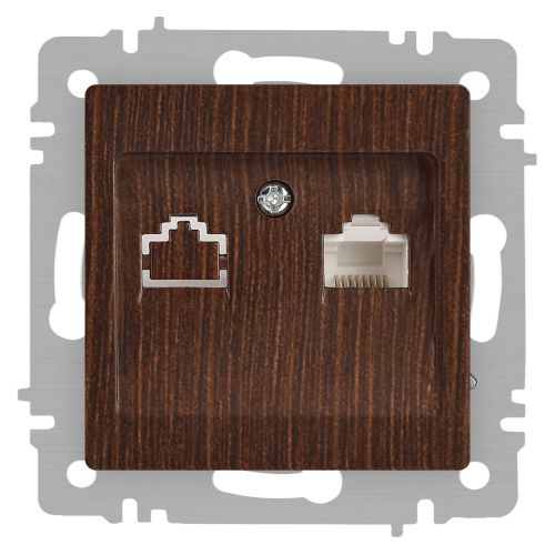 Розетка компьютерная 1-м СП Accent 6-303-10 RJ45 IP20 венге Intro Б0063643