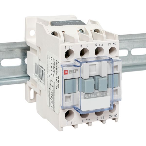 Контактор КМЭ-1 18А кат. 110В AC 1НЗ EKF ctr-s-18-110-nc