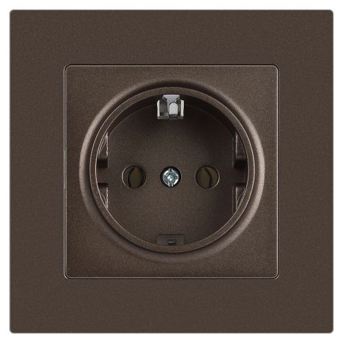 Розетка 1-м СП Accent 6-202-08 16А IP20 250В 2P+E Schuko бронза Intro Б0063699
