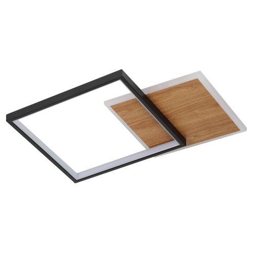 Светильник светодиодный Ferre CLL-1-60-RC BK+Wood 60Вт 3000К-6000К 450х350х60 с пультом ДУ черн./дерево Эра Б0069758