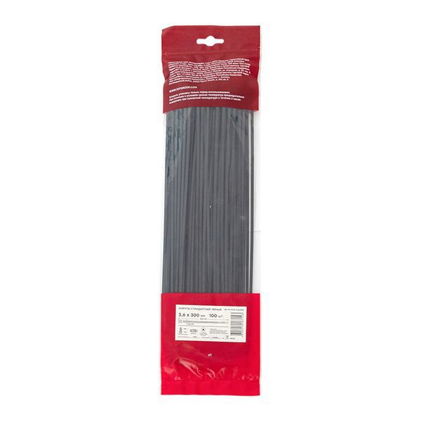 Хомут P6.6 3.6х300 FlexLock стандартный черн. (уп.100шт) PROxima EKF plc-fl-ctsb-3.6x300