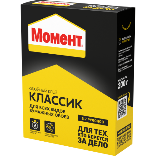 Клей обойный Классик 200г 761780 Момент Б0008054