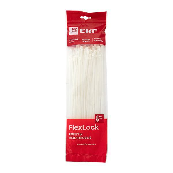 Хомут P6.6 3.6х250 FlexLock стандартный бел. (уп.100шт) PROxima EKF plc-fl-ctsw-3.6x250