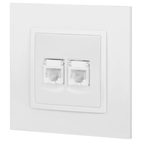 Розетка компьютерная 2-м Elegance 14-3108-01 RJ45 IP20 механизм бел. Эра Б0034308