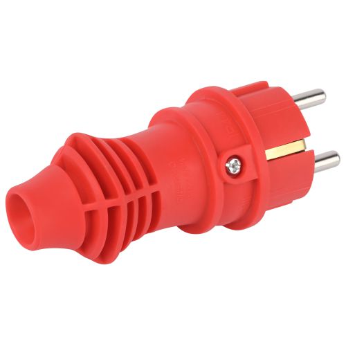 Вилка прямая VX13-R-IP44 16А IP44 с заземл. каучук красн. Эра Б0069322