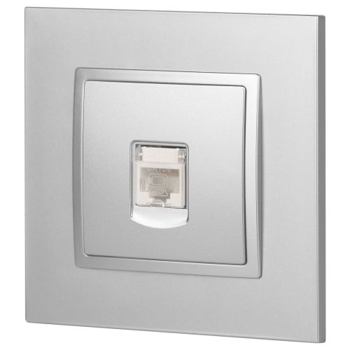 Розетка компьютерная 1-м Elegance 14-3107-03 RJ45 IP20 механизм алюм. Эра Б0034304