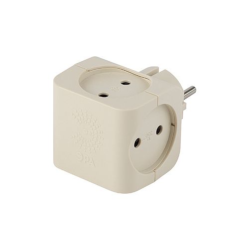 Разветвитель 4-м без заземл. 16А IP20 SP-4-I сл. кость Эра Б0008206