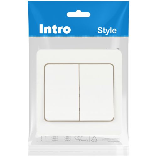 Выключатель 2-кл. СП Style 7-104-01 10А 250В IP20 бел. Intro Б0060617