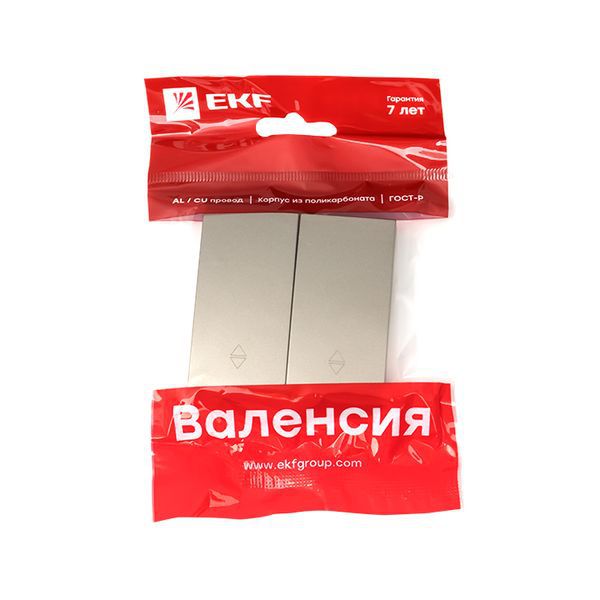 Панель лицевая Валенсия для 2-кл. выключателя проходного 10А кашемир PROxima EKF ESV10-L-027-40
