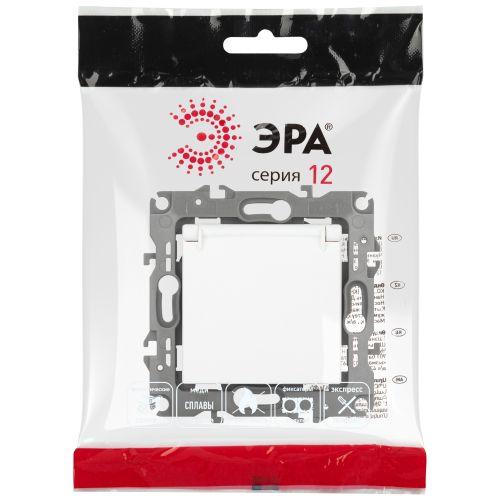 Розетка 16А 250В 2P+E Schuko защ. шторки с крышкой Эра12 12-2103-01М бел. матов. Эра Б0065675