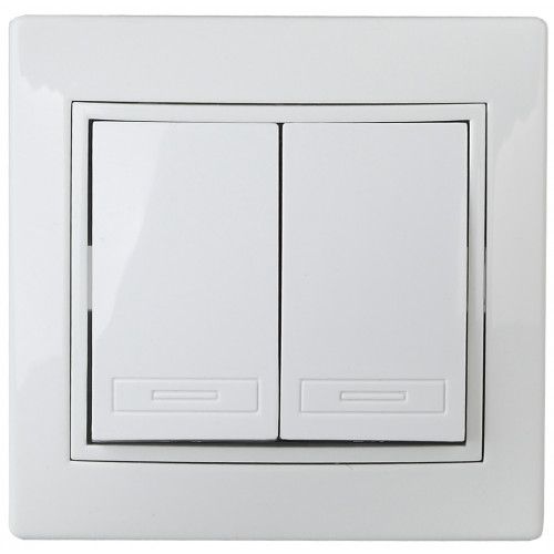 Выключатель 2-кл. СП Plano 1Э-104-01 10А IP20 250В без лапок бел. Intro Б0053951