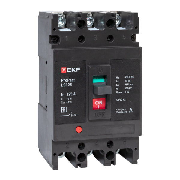 Выключатель автоматический 3п 125А 18кА LS125 ProPact EKF mccb-125-18-3-125-ls