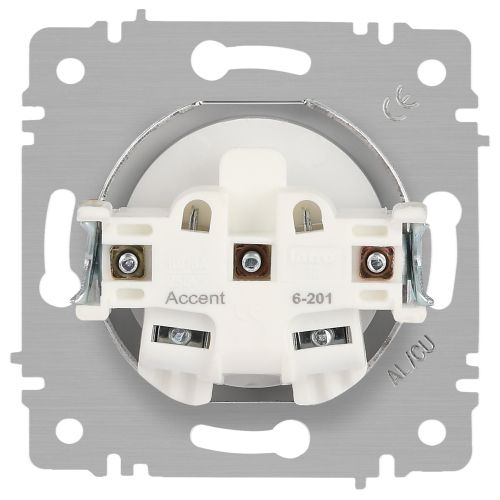 Розетка 1-м СП Accent 6-201-01 16А IP20 250В 2Р AL/CU бел. Intro Б0063653