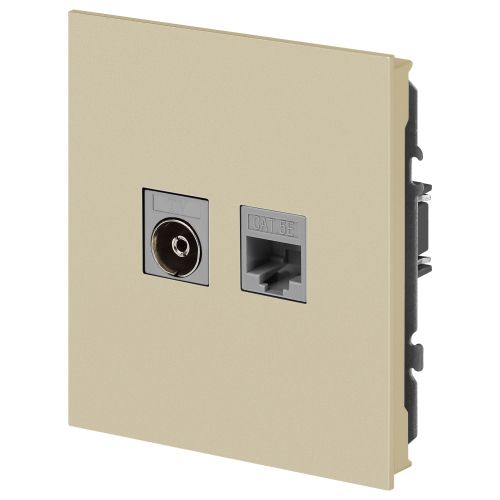 Розетка комбинированная СП Arktik RJ45 + TV 16А IP20 250В шампань 16-3110-04 Эра Б0070497