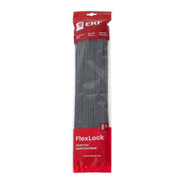 Хомут P6.6 4.8х400 FlexLock стандартный черн. (уп.100шт) PROxima EKF plc-fl-ctsb-4.8x400