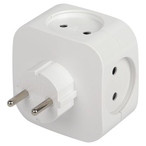 Разветвитель электрический SP-4-USB-W на 4 розетки 220В+ 2xUSB 2400мА без заземл 10А бел. Эра Б0049532
