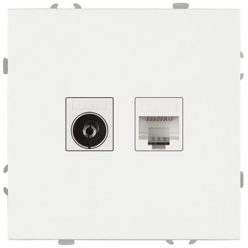 Розетка комбинированная СП Galaxy RJ45 + TV 16А IP20 250В бел. 15-3110-01 Эра Б0070776