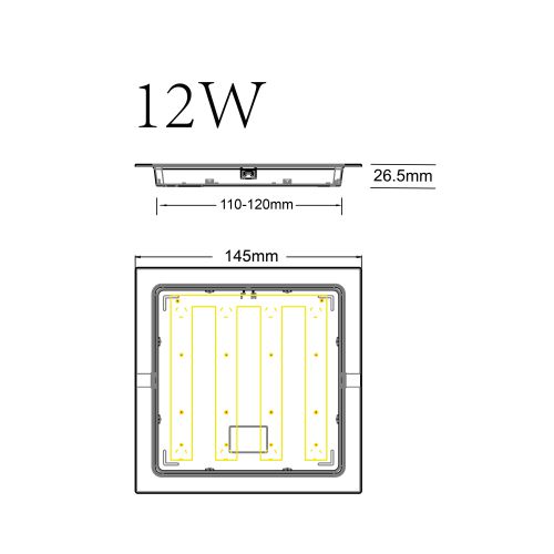 Светильник светодиодный LED 18-12-6K 12Вт 6500К встраив. квадратный ЭРА Б0057444