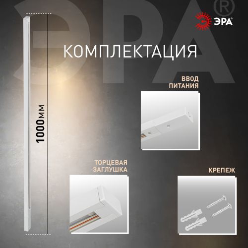 Шинопровод однофазный L1000 TR-100-1PT-WH бел. Эра Б0054457