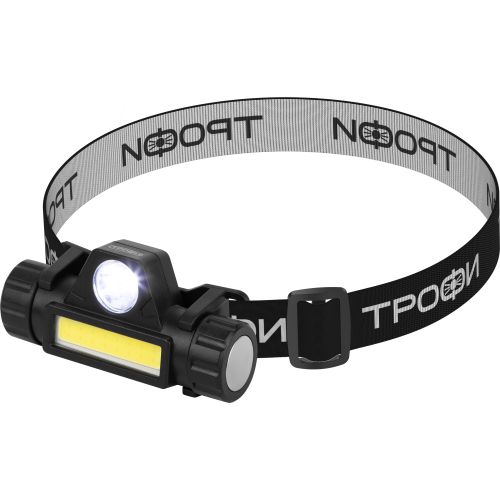 Фонарь светодиодный налобный GA-101 аккумуляторный 3Вт COB+3Вт LED 2 режима магнит Трофи Б0069568