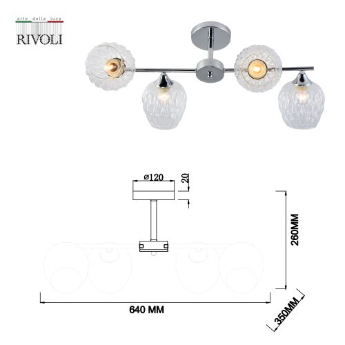 Люстра Arlene 3139-304 4хE27 60Вт модерн Rivoli Б0055389