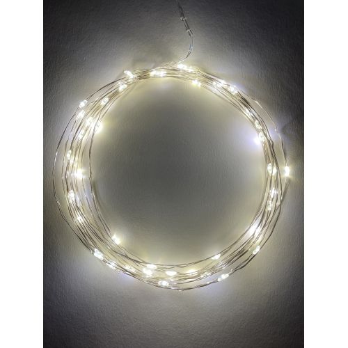Гирлянда светодиодная "Нить" 5м 50LED тепл. свет AA ENIN-5NW Эра Б0047960