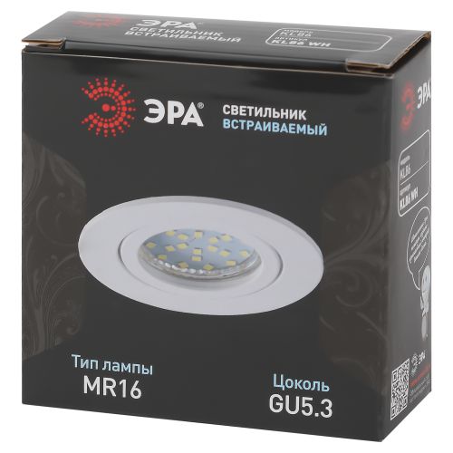 Светильник встраиваемый алюм. KL86 WH MR16/GU5.3 бел. Эра Б0054350