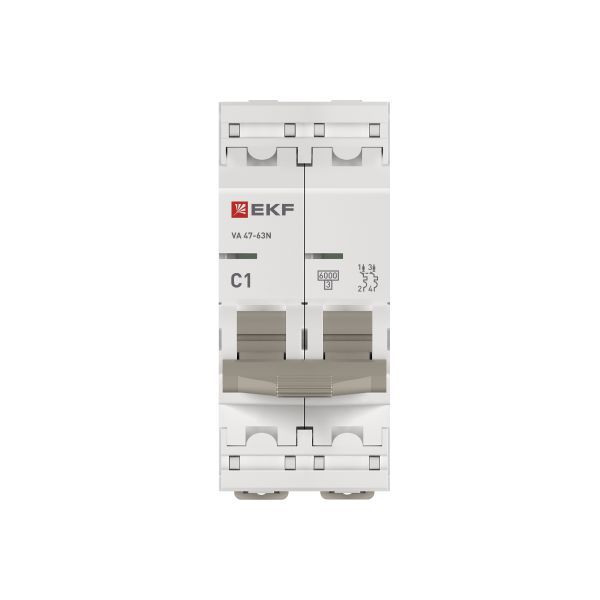 Выключатель автоматический модульный 2п C 1А 6кА ВА 47-63N PROxima EKF M636201C