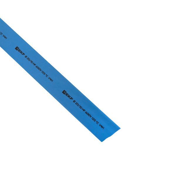 Трубка термоусадочная ТУТ нг 20/10 син. (уп.100м) EKF tut-20-g