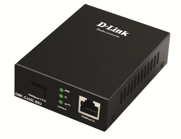 Медиаконвертер DMC-G20SC-BXU/A1A WDM (1 порт 100/1000Base-T + 1 порт 1000Base-LX; разъем SC (Tx: 1310мкм; Rx: 1550мкм) для одномод. оптич. кабеля (до 20км) D-Link 1824154