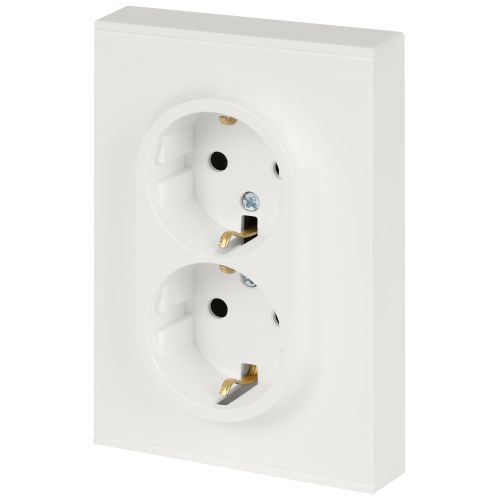 Розетка 2-м СП Arktik 16А IP20 250В с заземл. со шторками бел. матов. 16-2105-08 Эра Б0070461