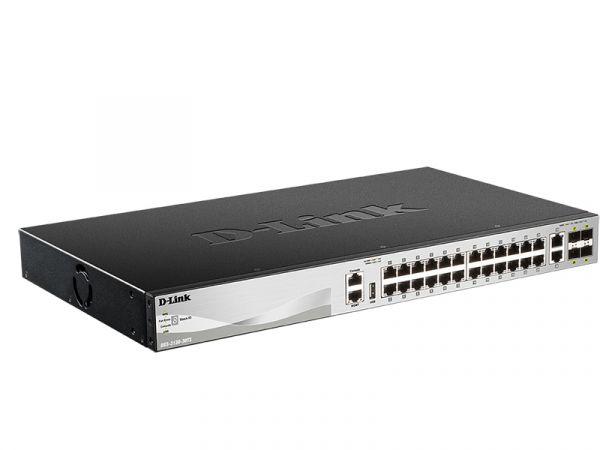 Коммутатор управляемый стекируемый L3 DGS-3130-30TS/B1A с 24 портами 10/100/1000Base-T 2 портами 10GBase-T и 4 портами 10GBase-X SFP+ D-Link 1844078