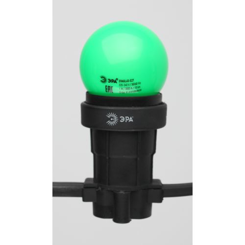 Лампа светодиодная ERAGL45-E27 P45 1Вт шар зел. E27 4SMD для белт-лайт ЭРА Б0049574