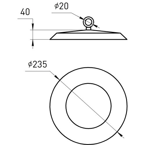 Светильник светодиодный SPP-402-0-50K-100 100Вт 10000лм 5000К Кп<2% КСС Д DOB IP65LED (High Bay) подвесной для высоких пролетов Эра Б0046668