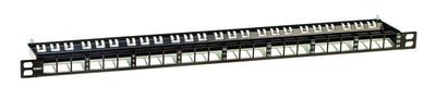 Патч-панель наборная экранированная 19дюйм 0.5U Keystone 24 порта DKC RNKPP2405BK