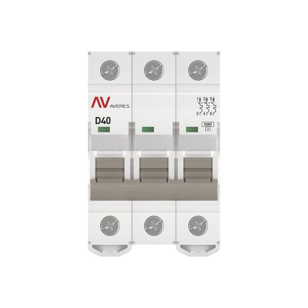 Выключатель автоматический модульный 3п D 40А 10кА AV-10 AVERES EKF mcb10-3-40D-av